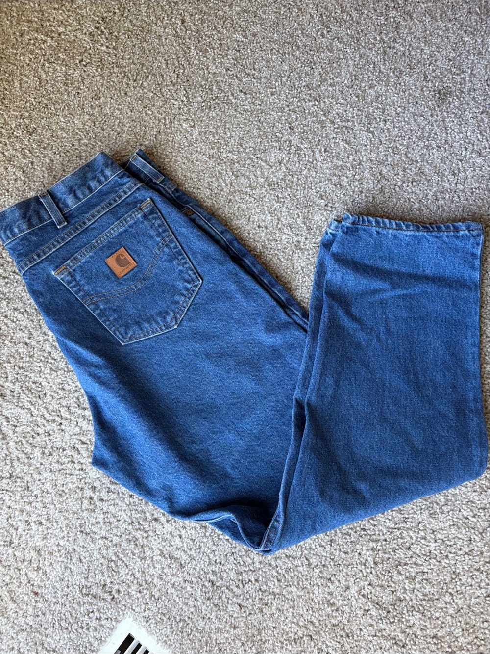 Carhartt Men's Dark Blue Relaxed Fit Jeans